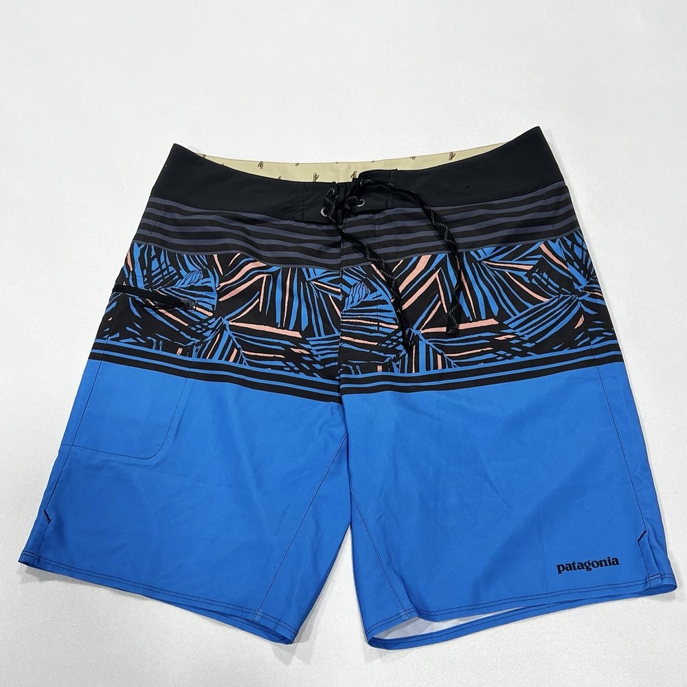 Patagonia Board Shorts Men Blue Unlined Swim Hiking Lightweight 9"‎ Inseam Sz 34